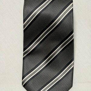 Sophisticated Black and Gray Striped Tie